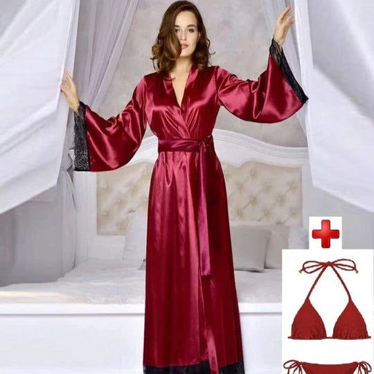 3 Piece Nightwear Gown+Bra+Panty