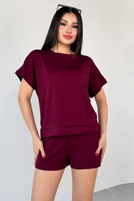 Casual Two-Piece Top & Shorts Set