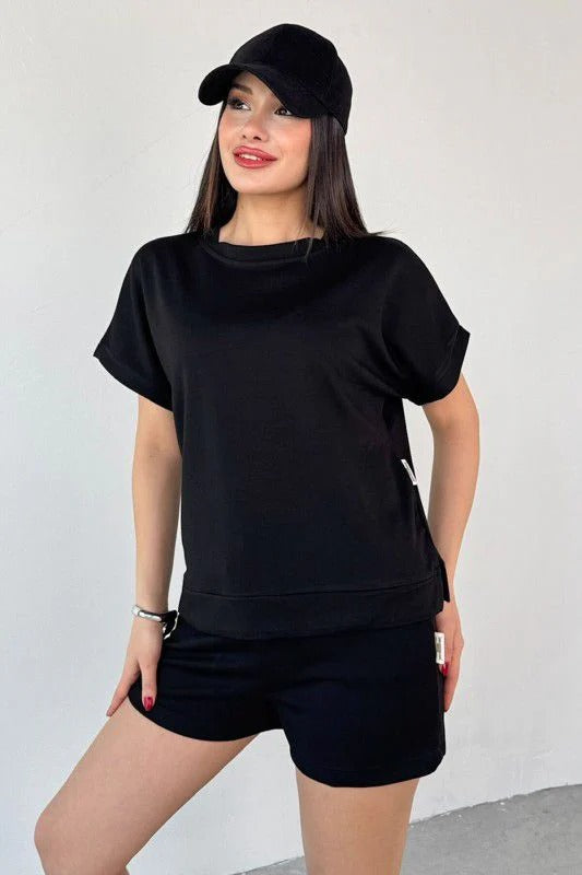 Casual Two-Piece Top & Shorts Set