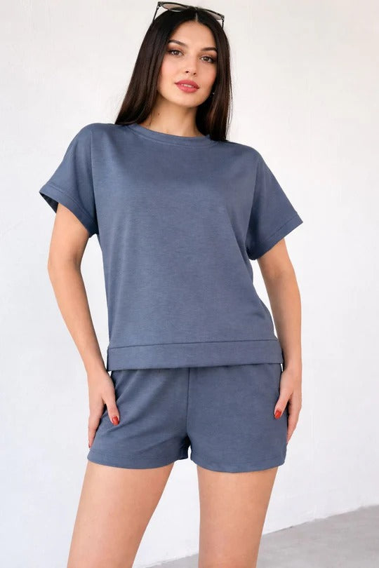 Casual Two-Piece Top & Shorts Set