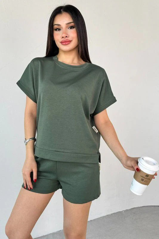Casual Two-Piece Top & Shorts Set