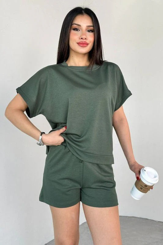 Casual Two-Piece Top & Shorts Set