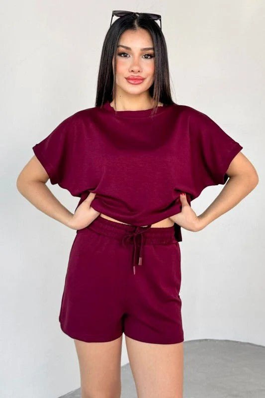 Casual Two-Piece Top & Shorts Set