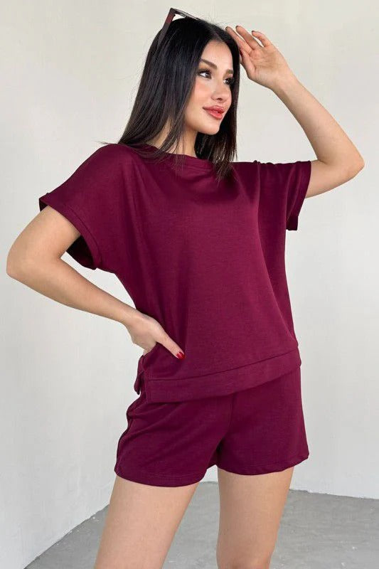 Casual Two-Piece Top & Shorts Set