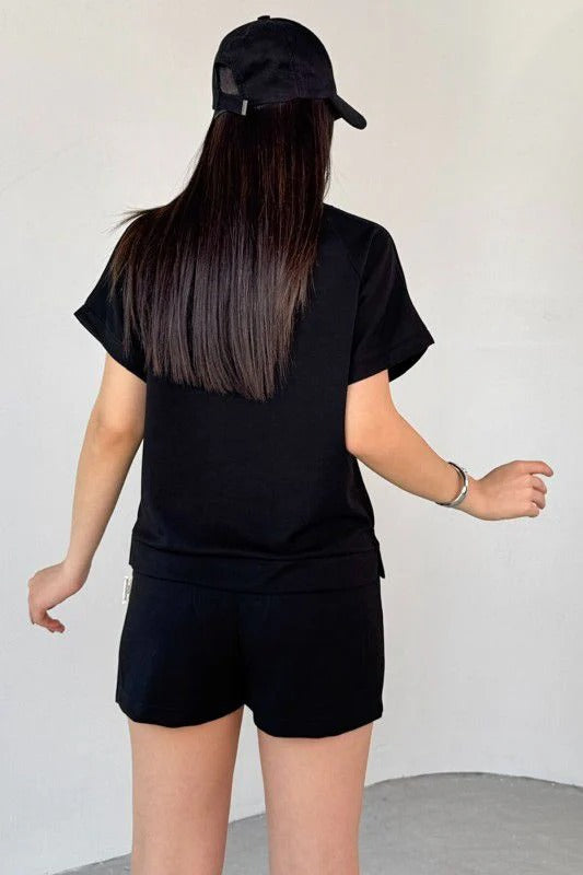 Casual Two-Piece Top & Shorts Set