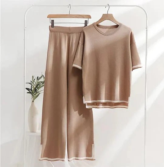 2 PC BEIGE STYLE WOMEN LOUNGE WEAR